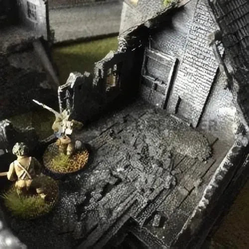 Tabletop Terrain Ruins French Townhouse Ruins - WWII Building