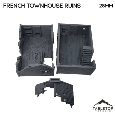 Tabletop Terrain Ruins French Townhouse Ruins - WWII Building