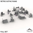 Tabletop Terrain Ruins Full Set / 32mm Retro Gothic Ruins