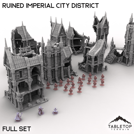 Tabletop Terrain Ruins Full Set / 32mm Ruined Imperial City District