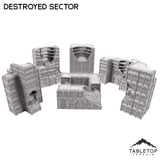 Tabletop Terrain Ruins Full Set Destroyed Sector 8mm Scale Building Pack