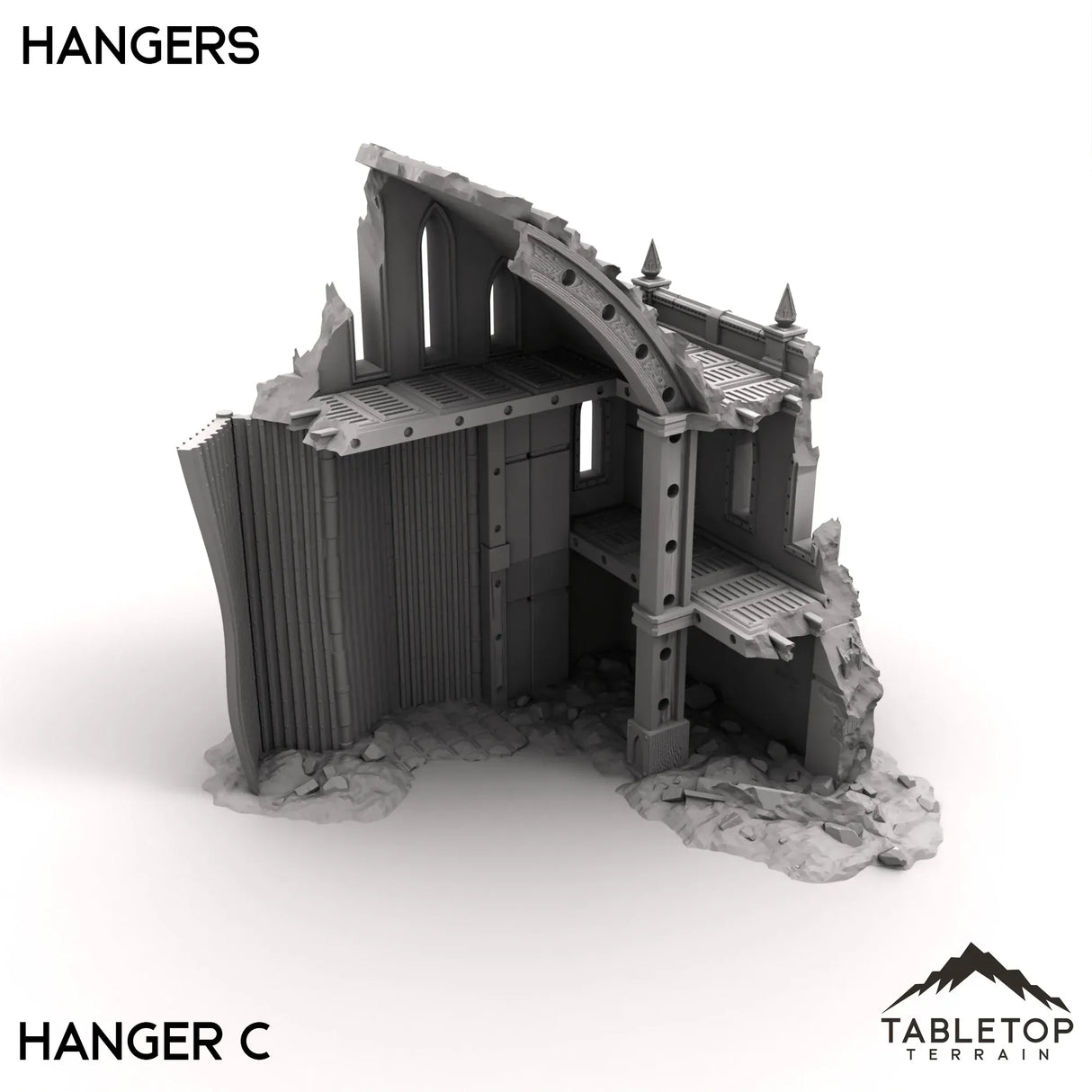 Tabletop Terrain Ruins Hangars - Phoebian V Airfield