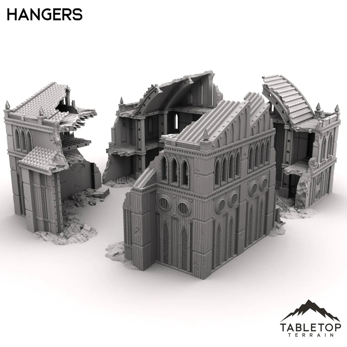 Tabletop Terrain Ruins Hangars - Phoebian V Airfield