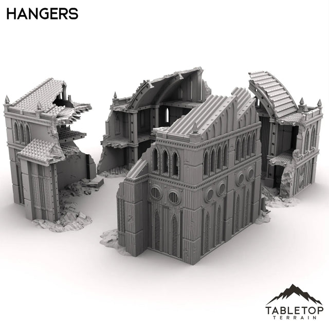 Tabletop Terrain Ruins Hangars - Phoebian V Airfield