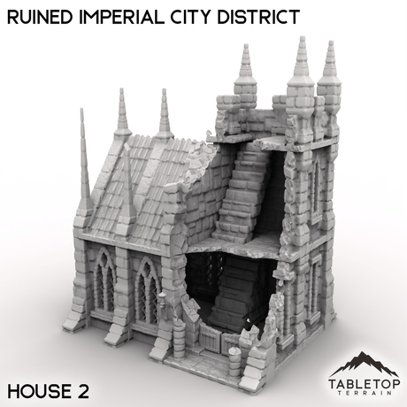 Tabletop Terrain Ruins House 2 / 32mm Ruined Imperial City District