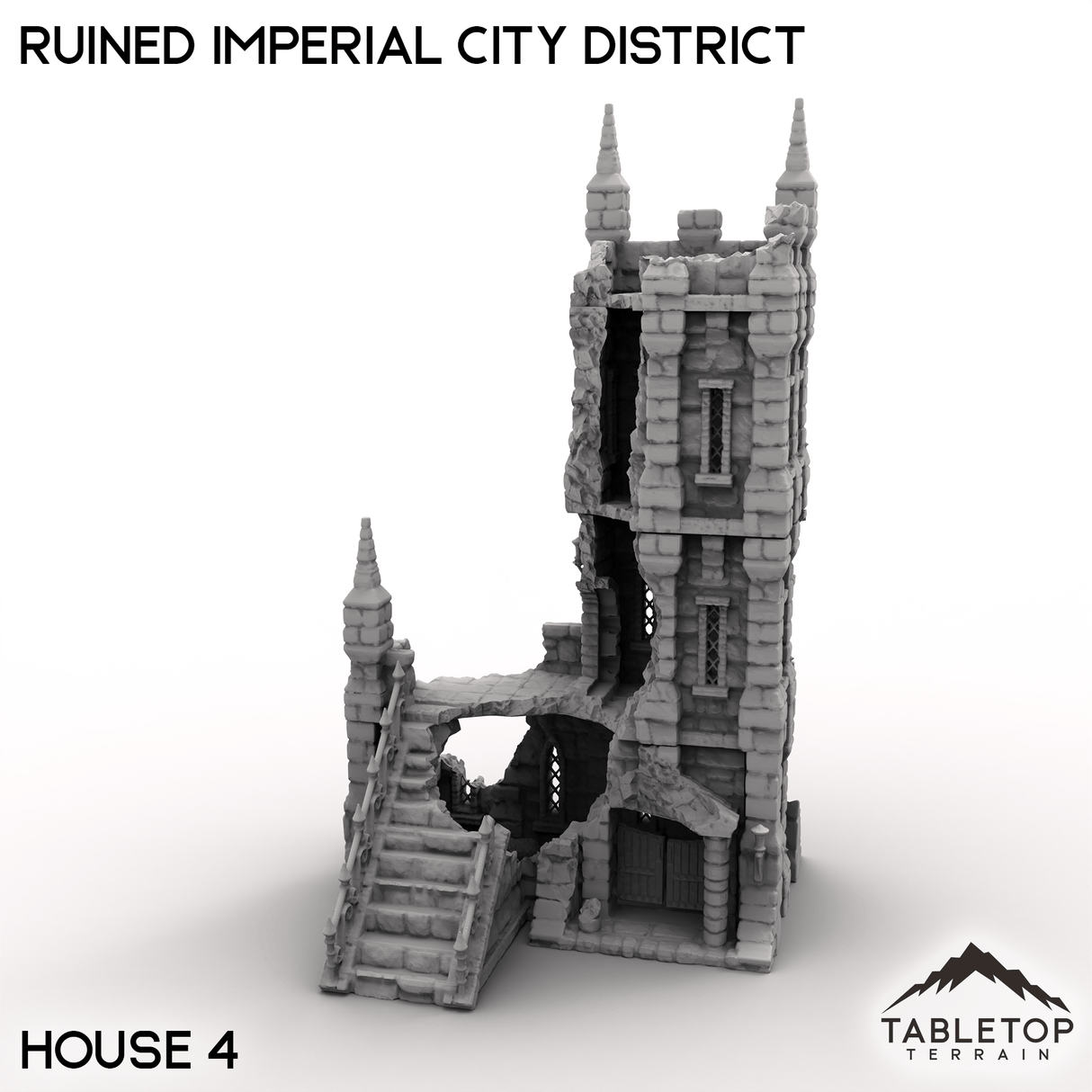 Tabletop Terrain Ruins House 4 / 32mm Ruined Imperial City District