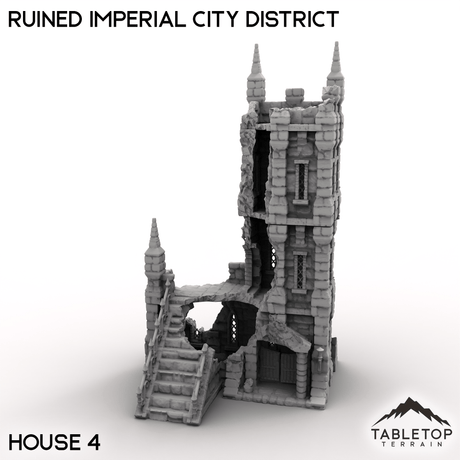 Tabletop Terrain Ruins House 4 / 32mm Ruined Imperial City District