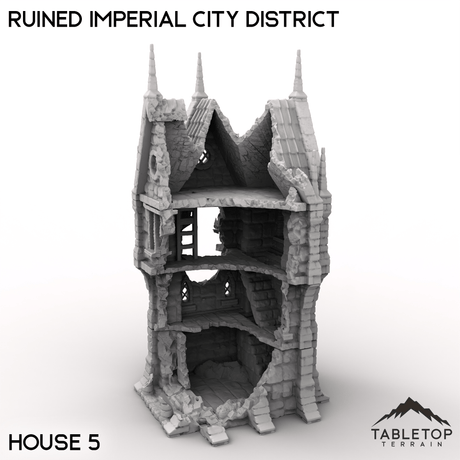 Tabletop Terrain Ruins House 5 / 32mm Ruined Imperial City District
