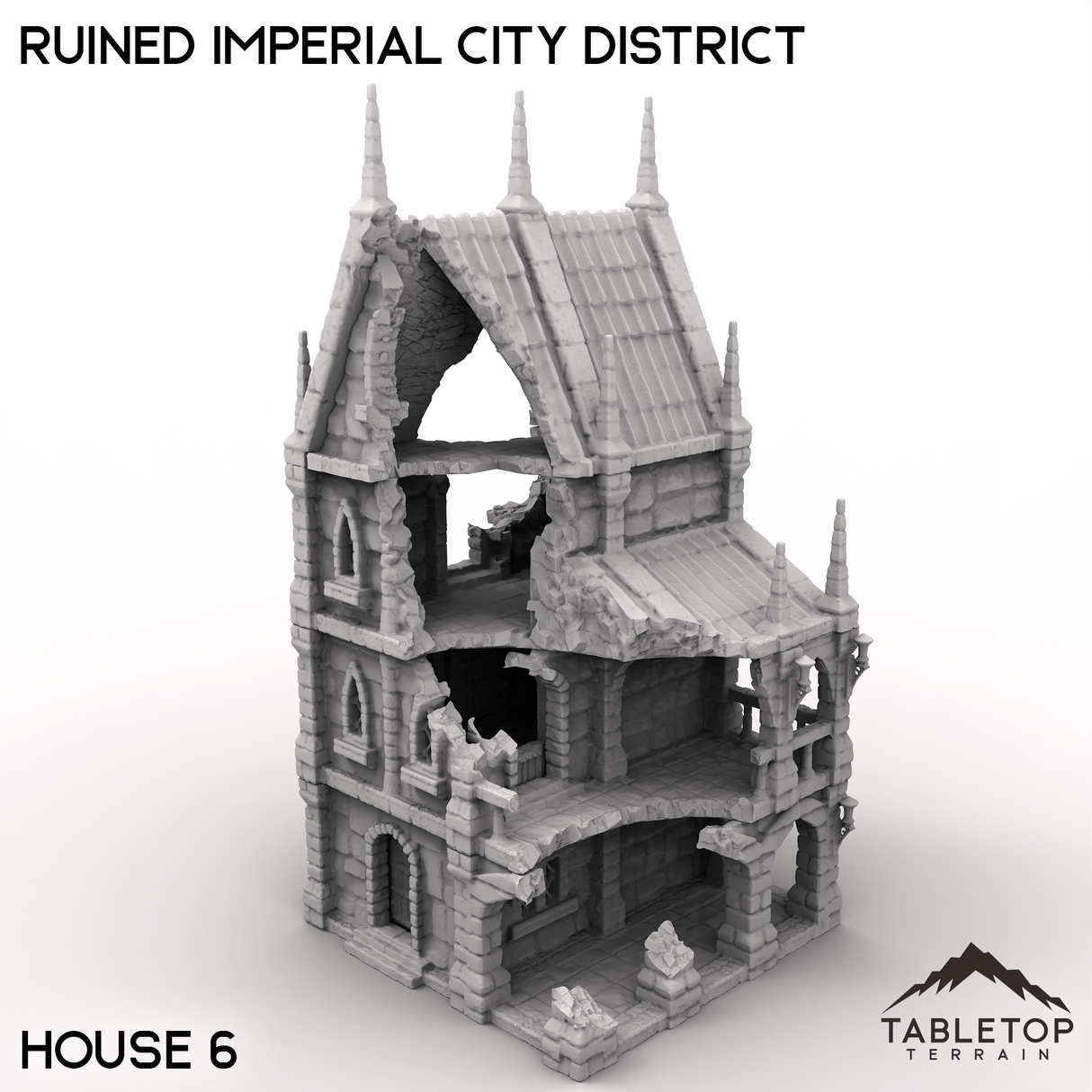 Tabletop Terrain Ruins House 6 / 32mm Ruined Imperial City District