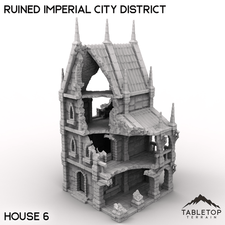 Tabletop Terrain Ruins House 6 / 32mm Ruined Imperial City District