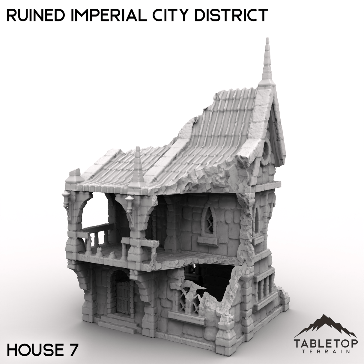 Tabletop Terrain Ruins House 7 / 32mm Ruined Imperial City District