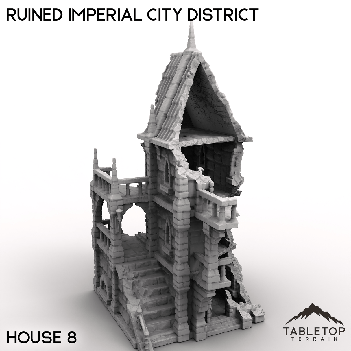 Tabletop Terrain Ruins House 8 / 32mm Ruined Imperial City District