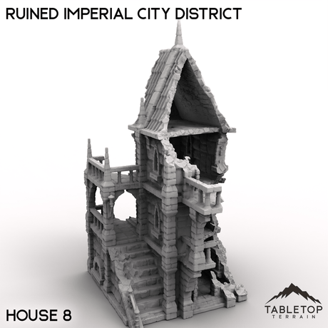 Tabletop Terrain Ruins House 8 / 32mm Ruined Imperial City District