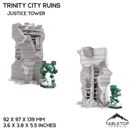 Tabletop Terrain Ruins Justice Tower HEXTECH Trinity City Ruins - 6mm