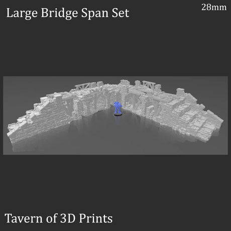 Tabletop Terrain Ruins Large Bridge Span Set 32mm Ruined Bridge Spans - Fantasy Ruins