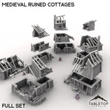 Tabletop Terrain Ruins Medieval Ruined Cottages