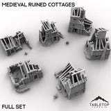 Tabletop Terrain Ruins Medieval Ruined Cottages