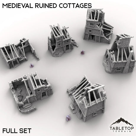 Tabletop Terrain Ruins Medieval Ruined Cottages