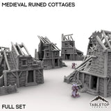 Tabletop Terrain Ruins Medieval Ruined Cottages