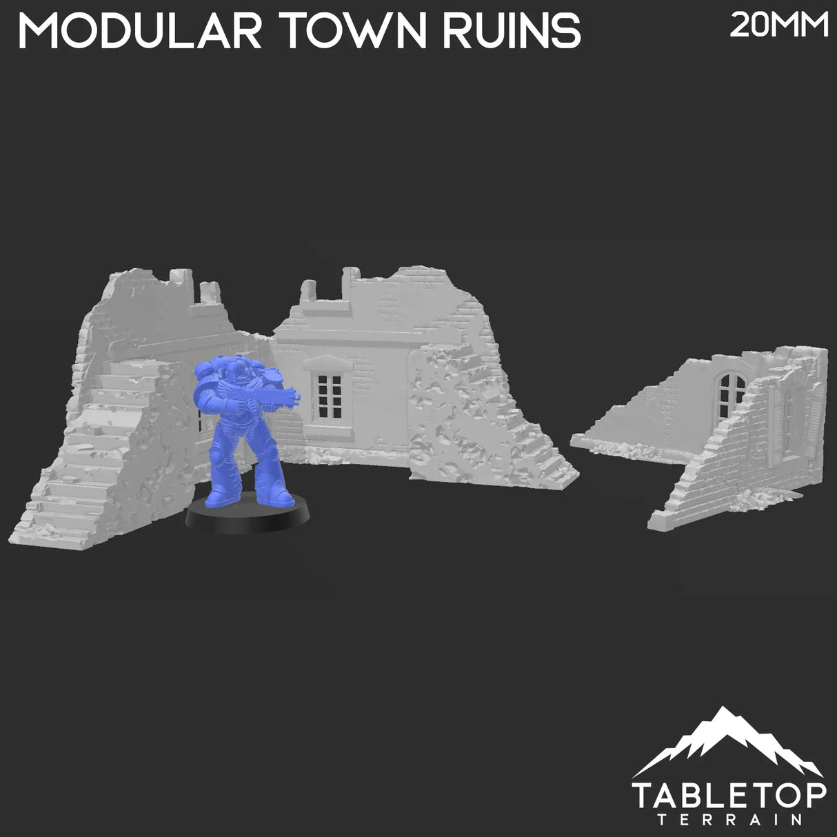 Tabletop Terrain Ruins Modular Town Ruins - WWII Terrain