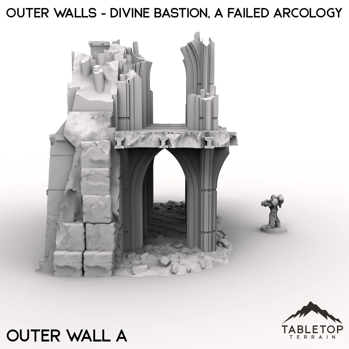Tabletop Terrain Ruins Outer Walls - Divine Bastion, a Failed Arcology