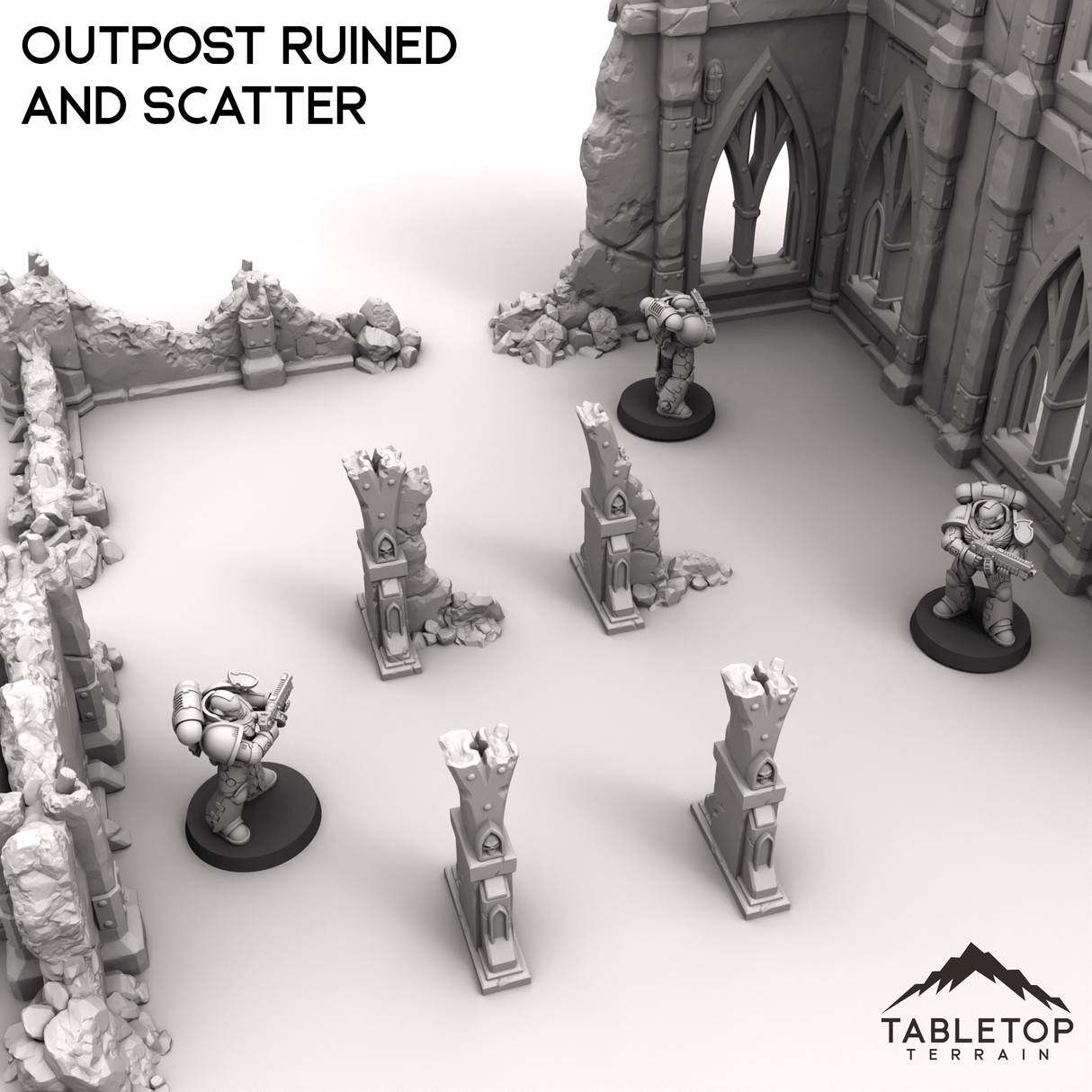 Tabletop Terrain Ruins Outpost Ruined and Scatter