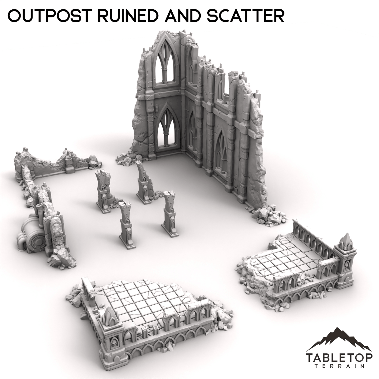 Tabletop Terrain Ruins Outpost Ruined and Scatter