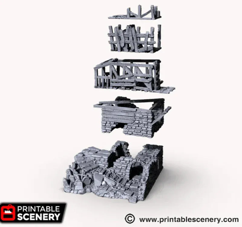 Tabletop Terrain Ruins Rickety Lodgings - Fantasy Building