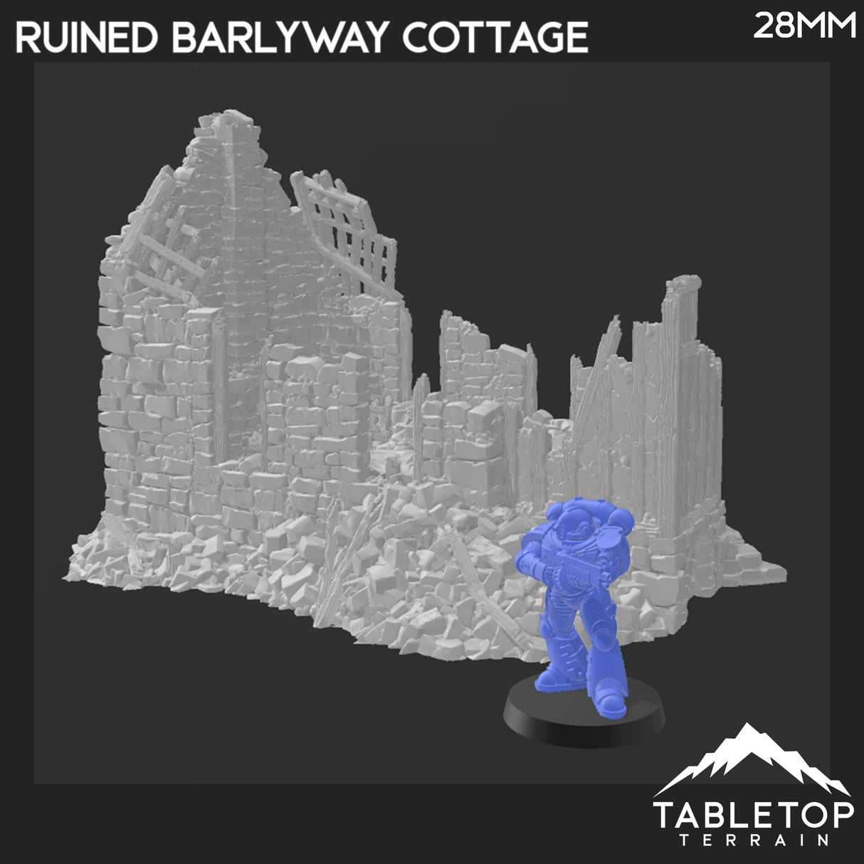Tabletop Terrain Ruins Ruined Barlyway Cottage - Country & King - Fantasy Historical Ruins