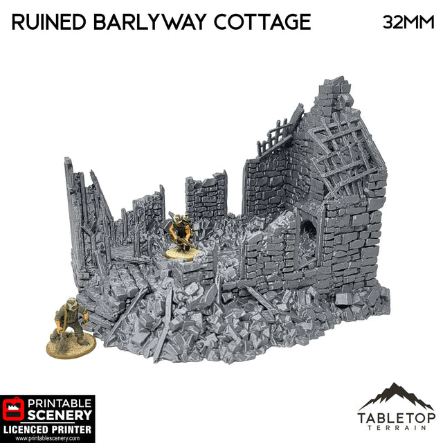 Tabletop Terrain Ruins Ruined Barlyway Cottage - Country & King - Fantasy Historical Ruins