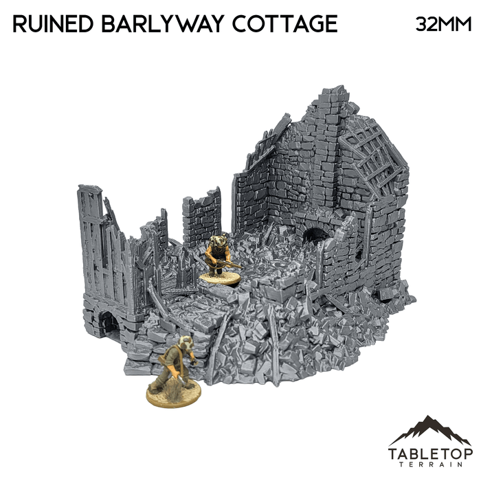 Tabletop Terrain Ruins Ruined Barlyway Cottage - Country & King - Fantasy Historical Ruins Tabletop Terrain