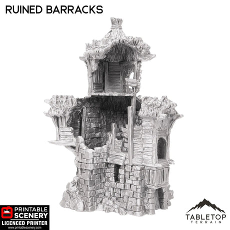 Tabletop Terrain Ruins Ruined Barracks - Hagglethorn Hollow - Fantasy Ruins