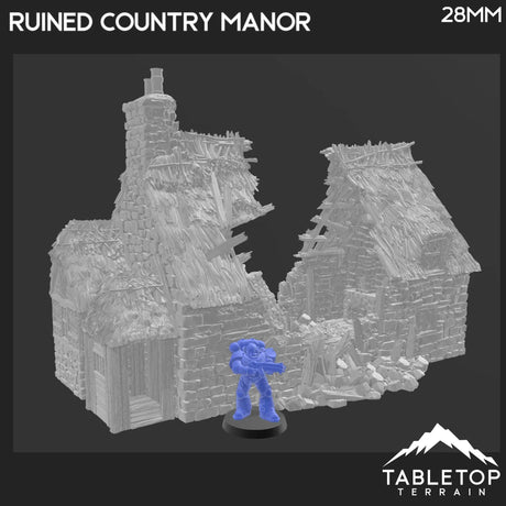 Tabletop Terrain Ruins Ruined Country Manor - Country & King - Fantasy Historical Ruins