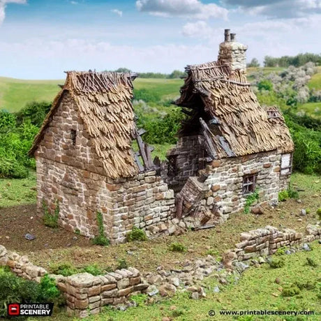 Tabletop Terrain Ruins Ruined Country Manor - Country & King - Fantasy Historical Ruins