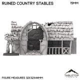 Tabletop Terrain Ruins Ruined Country Stables - Country & King - Fantasy Historical Ruins