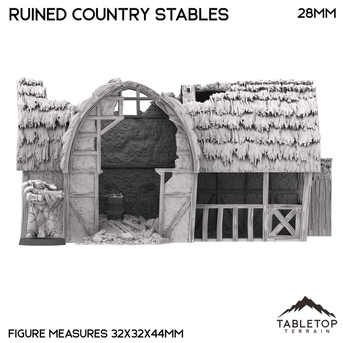 Tabletop Terrain Ruins Ruined Country Stables - Country & King - Fantasy Historical Ruins