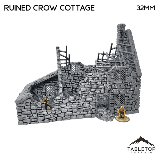 Tabletop Terrain Ruins Ruined Crow Cottage - Country & King - Fantasy Historical Ruins