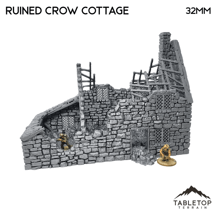 Tabletop Terrain Ruins Ruined Crow Cottage - Country & King - Fantasy Historical Ruins Tabletop Terrain