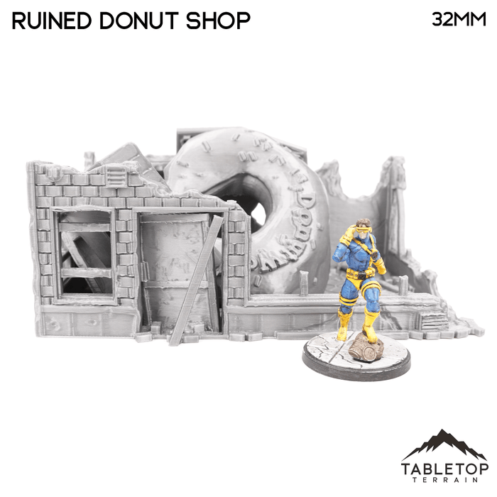 Tabletop Terrain Ruins Ruined Donut Shop - Marvel Crisis Protocol Ruins