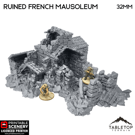 Tabletop Terrain Ruins Ruined French Mausoleum - Country & King - Fantasy Historical Ruins