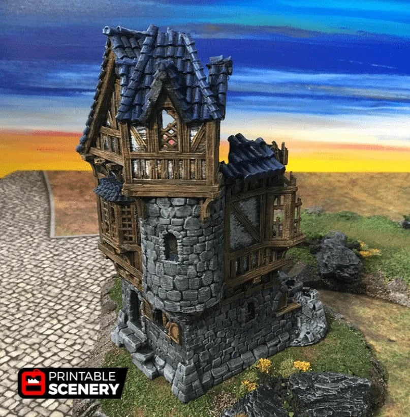 Tabletop Terrain Ruins Ruined Governor's Mansion - Fantasy Building