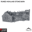 Tabletop Terrain Ruins Ruined Highland Stone Barn - Country & King - Fantasy Historical Ruins