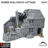 Tabletop Terrain Ruins Ruined Hollyhock Cottage - Country & King - Fantasy Historical Ruins