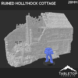 Tabletop Terrain Ruins Ruined Hollyhock Cottage - Country & King - Fantasy Historical Ruins