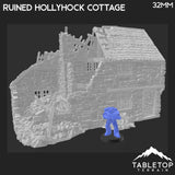 Tabletop Terrain Ruins Ruined Hollyhock Cottage - Country & King - Fantasy Historical Ruins