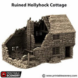 Tabletop Terrain Ruins Ruined Hollyhock Cottage - Country & King - Fantasy Historical Ruins