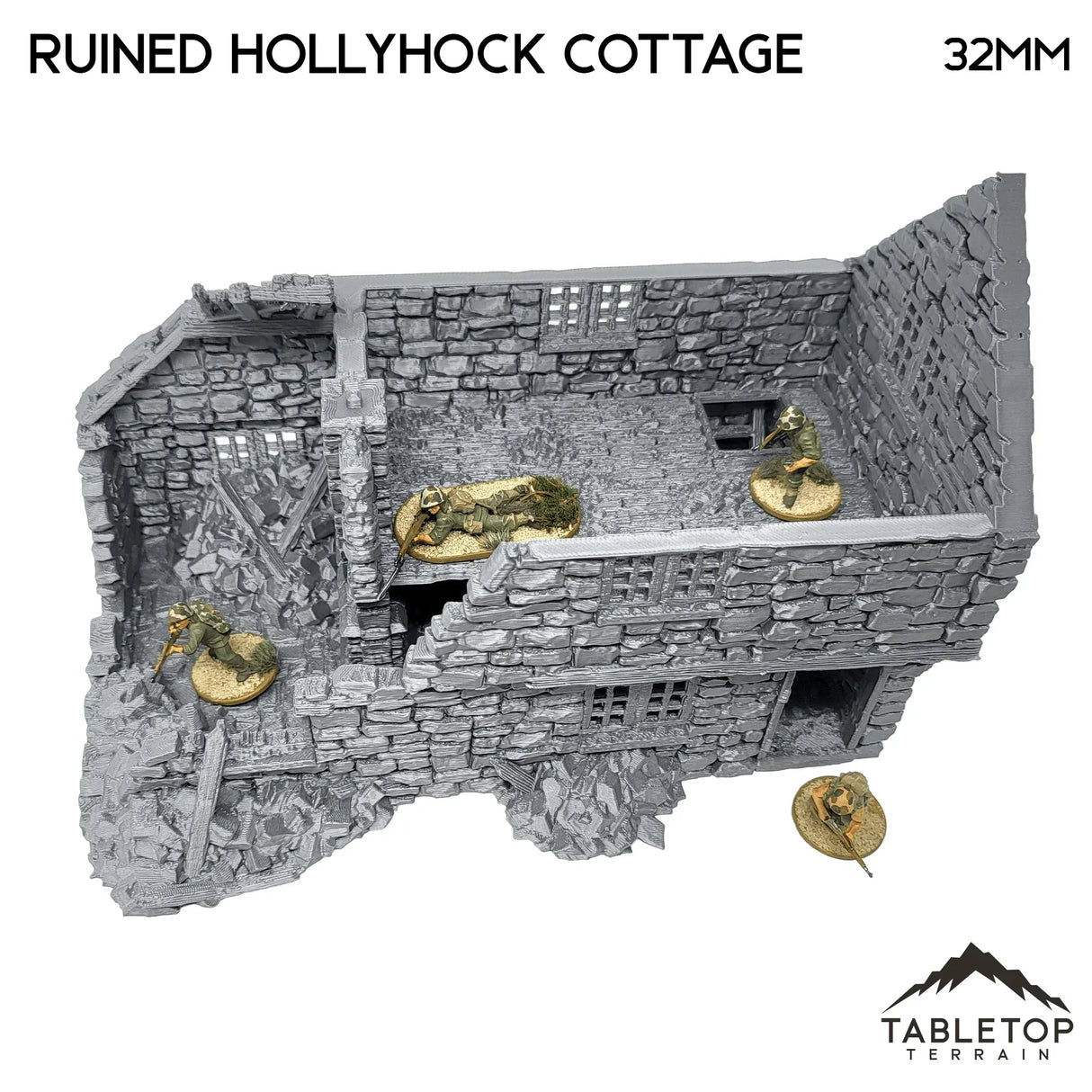 Tabletop Terrain Ruins Ruined Hollyhock Cottage - Country & King - Fantasy Historical Ruins