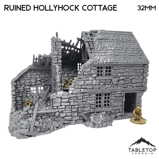 Tabletop Terrain Ruins Ruined Hollyhock Cottage - Country & King - Fantasy Historical Ruins