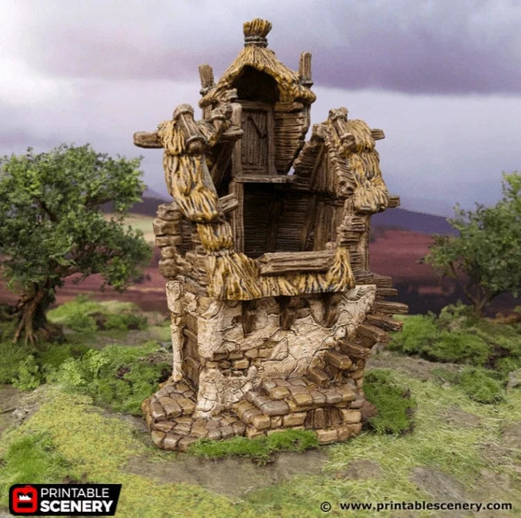 Tabletop Terrain Ruins Ruined Homestead - Hagglethorn Hollow - Fantasy Ruins