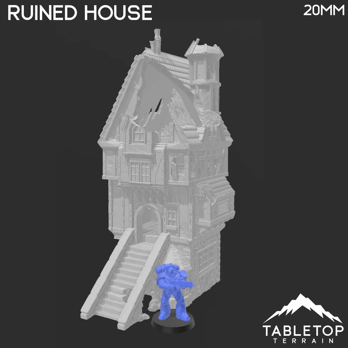 Tabletop Terrain Ruins Ruined House - City of Spiritdale - Fantasy Ruins